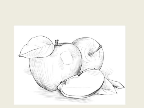 Натюрморт с фруктами и овощами для детей