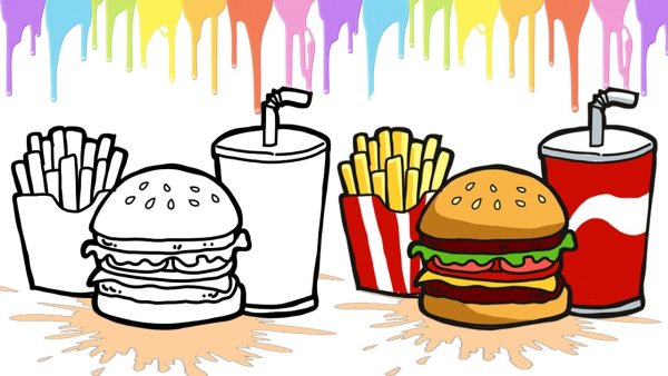 Раскраски фаст фуд макдональдс