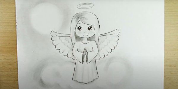 Рисунок ангела для начинающих