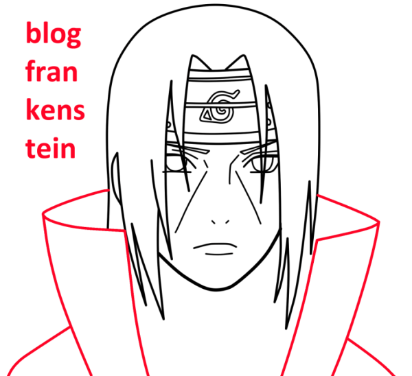 Пошаговая рисовка Итачи