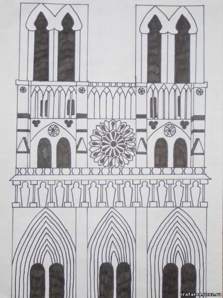 Нотр-дам-де-пари собор киригами