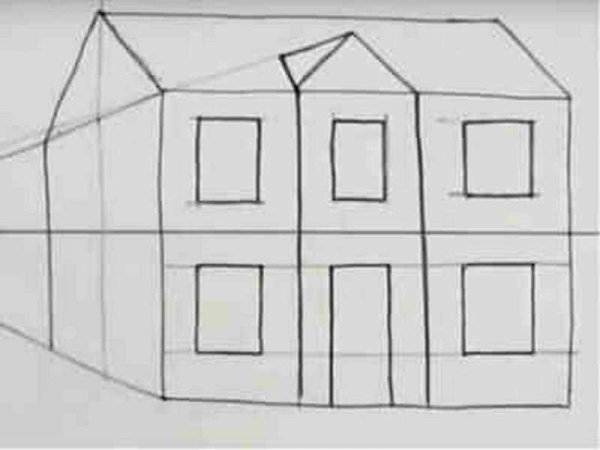 Дом объемный черчение