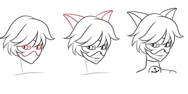 Поэтапное рисование леди баг