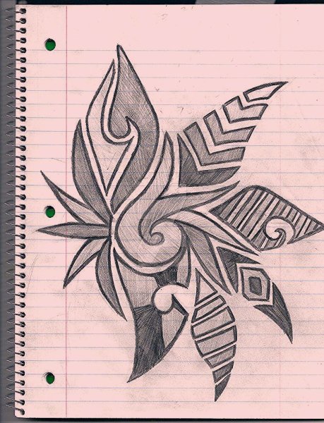 Абстракция цветными карандашами