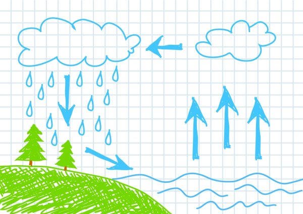 Нарисовать круговорот воды в природе