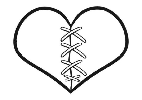 Сердце карандашом для срисовки
