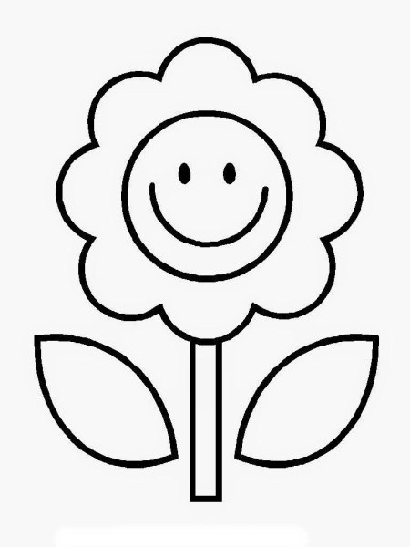 Цветочек раскраска для малышей
