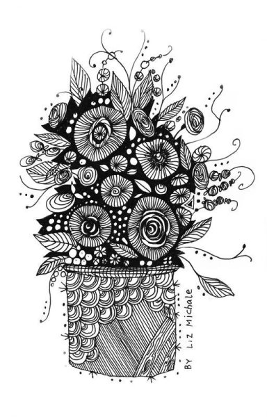 Цветы гелевой ручкой