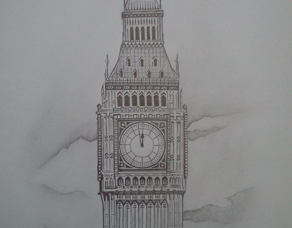 Башня Биг Бен рисунок