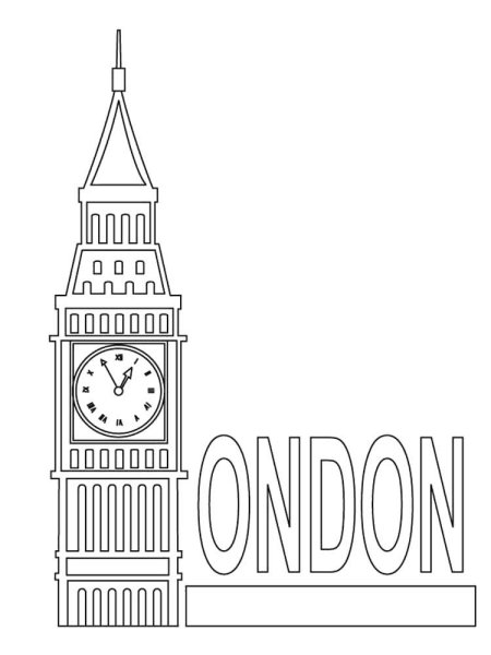 Достопримечательности Англии Биг Бен рисунок