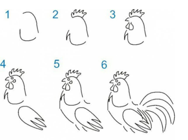 Золотой петух рисунок