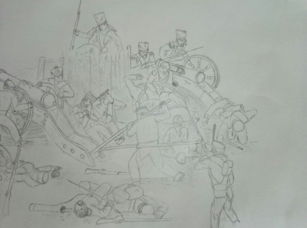 Война 1812 Бородинская битва рисунки детей