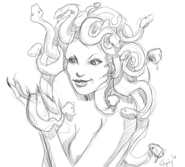 Медуза Горгона для срисовки