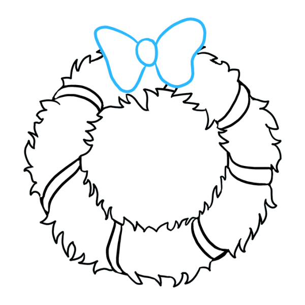 Как нарисовать новогодний венок поэтапно