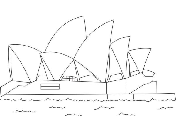 Сиднейский оперный театр зарисовка