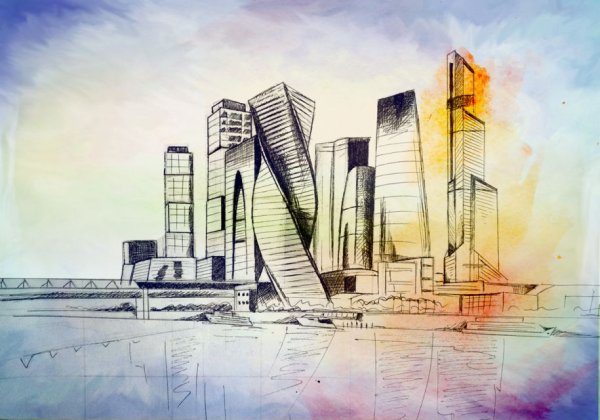 Эскиз современного города