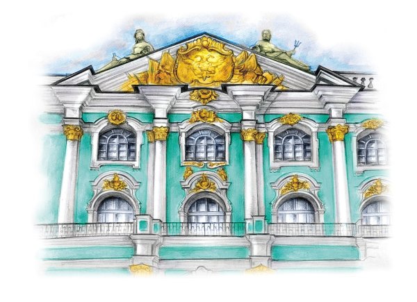 Зимний дворец Санкт-Петербург набросок