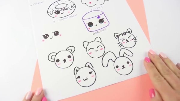 Кавайные мордашки для срисовки