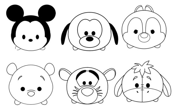 Disney Tsum Tsum раскраска