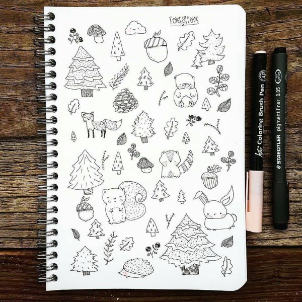 Маленькие рисунки для скейч бука