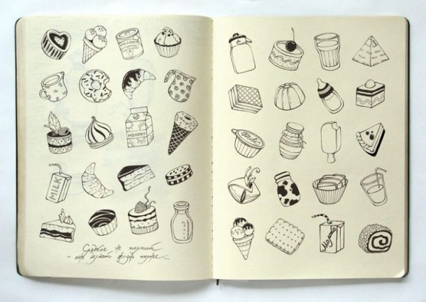 Лёгкие мини рисунки для скетчбука