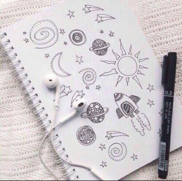 Маленькие рисунки для скейч бука