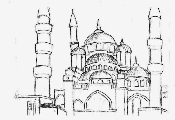 Раскраска мечеть сердце Чечни