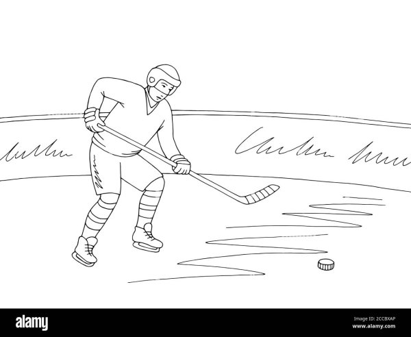 Хоккеист рисунок для детей очень легко