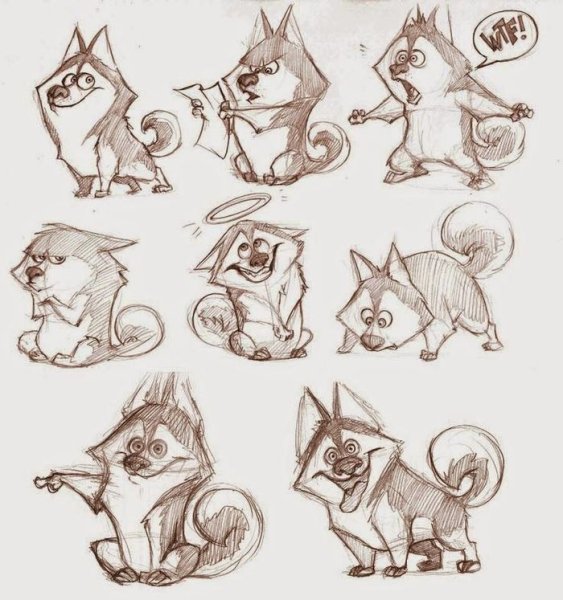 Рисунки чёрной ручкой