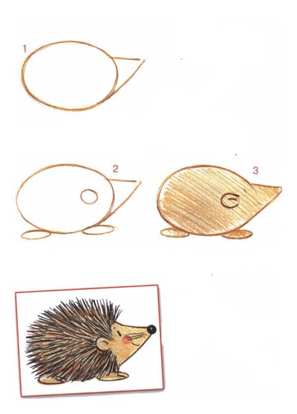 Ежик рисунок