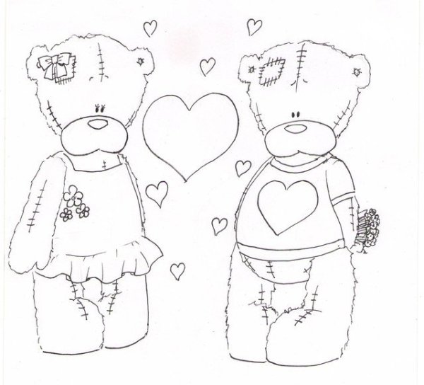 Раскраска мишка с подарком