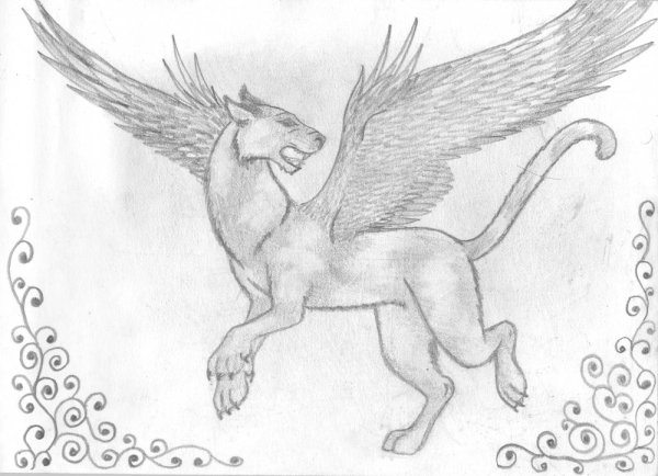 Фантастический пейзаж карандашом