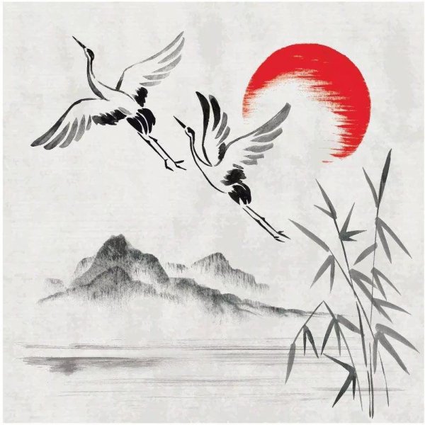 Журавли в японском стиле