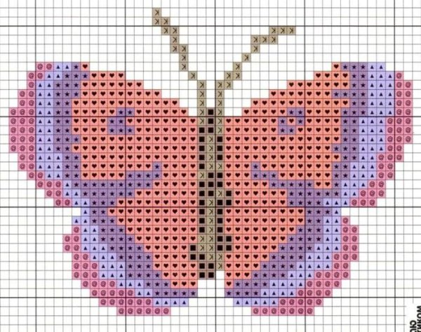 Вышивание крестиком бабочка для начинающих