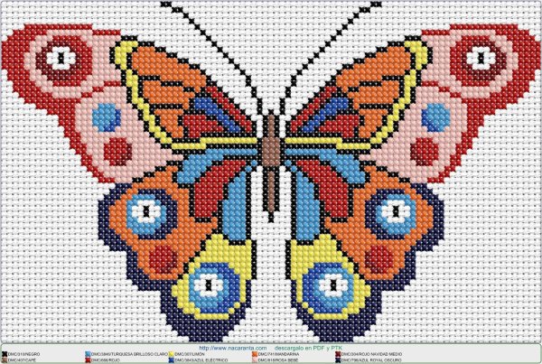 Вышивка крестом для детей бабочка