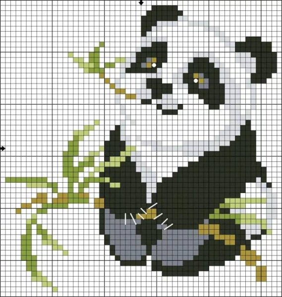 Панда вышивка крестом