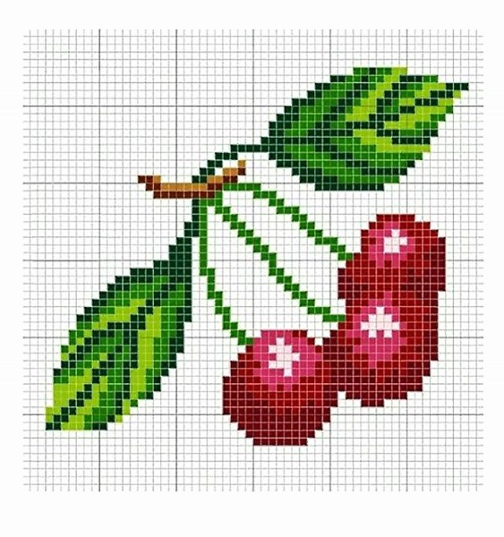 Легкая вышивка крестом фрукты