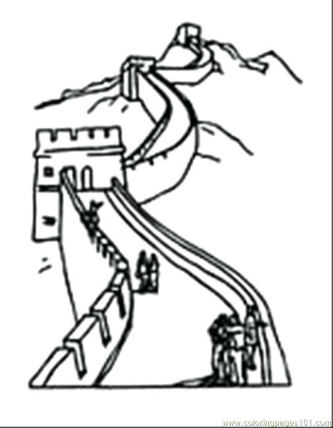 Великая китайская стена зарисовка