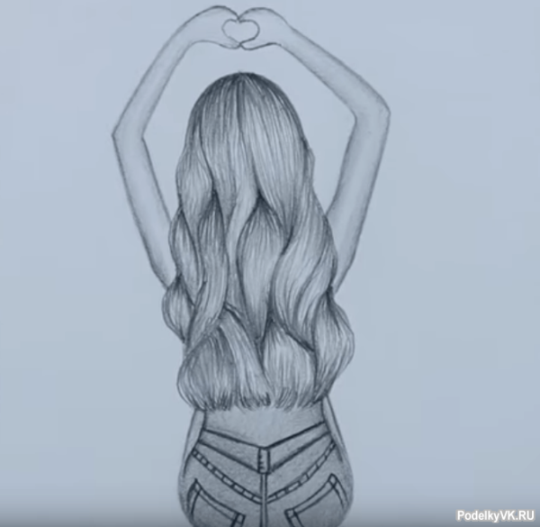 Картинки для срисовки девушки со спины