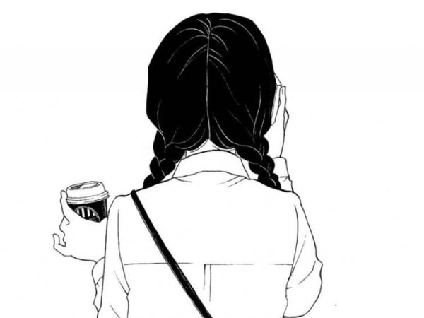 Рисунки для срисовки девушки со спины