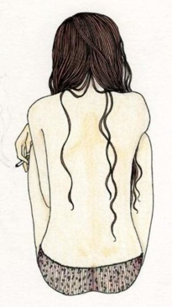 Рисунки для срисовки со спины