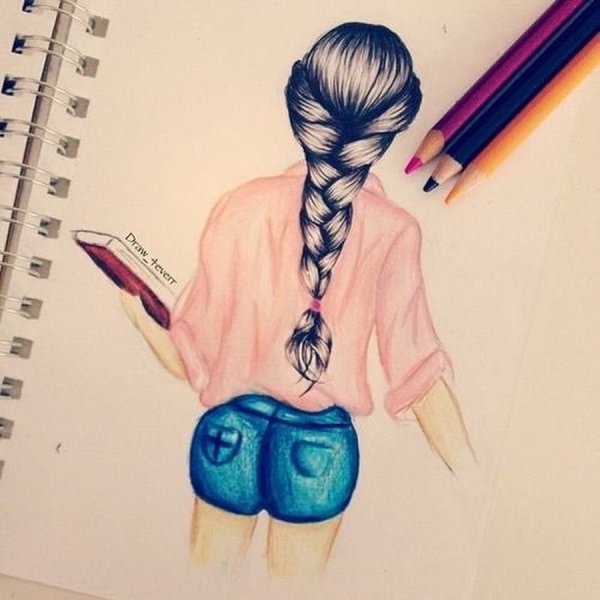 Красивые девушки спиной для срисовки