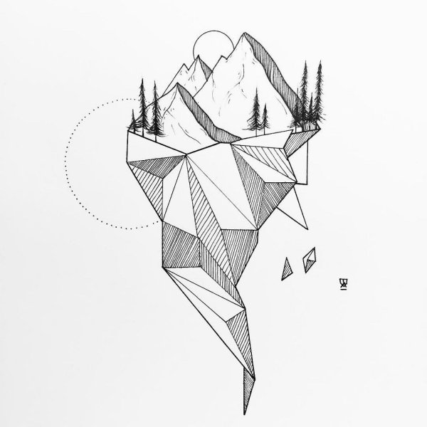 Лайнворк геометрия эскизы