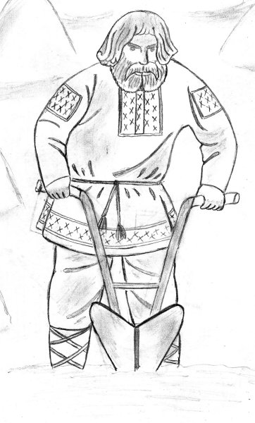 Микула Селянинович богатырь рисунок