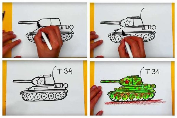 Танк т-34 рисунок