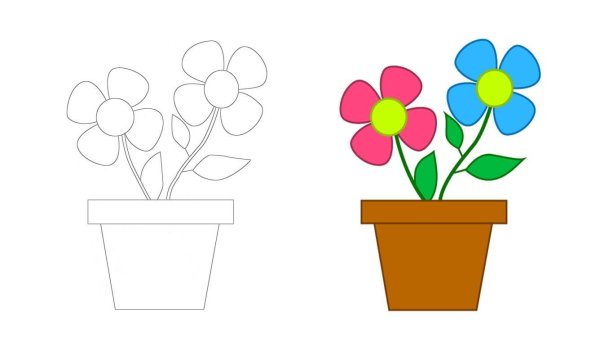 Шаблон горшка для цветов