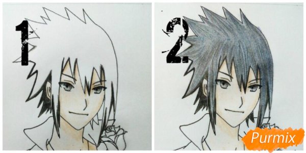 Рисунки аниме Наруто Саске Итачи