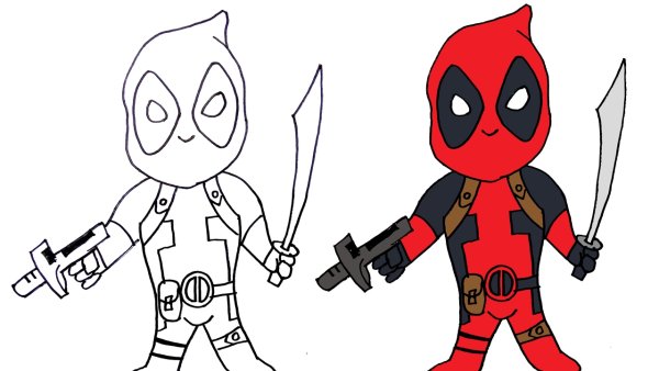 Дэдпул рисунок карандашом для срисовки
