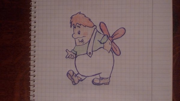 Карлсон рисунок для детей легкий