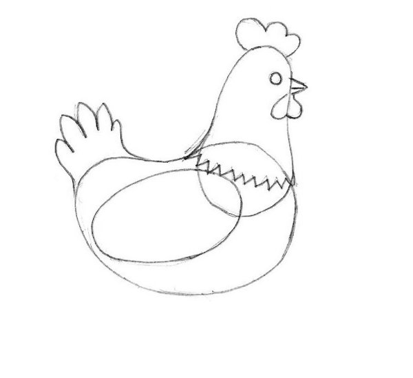 Курица рисунок карандашом